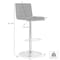 Armen Living Aubrey Adjustable Height Swivel Cream Faux Leather and Chrome Bar Stool with Walnut Wood LCAUBAWACR - alternate 8